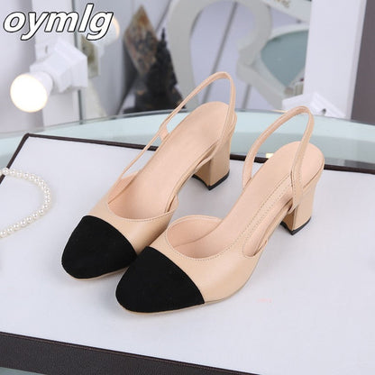 2020 Hot sale Summer Women Shoes Dress Shoes mid Heel Square head fashion Shoes Wedding party Sandals Casual Shoes women - Amazhona 