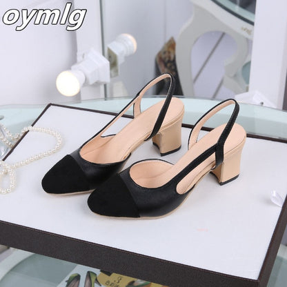 2020 Hot sale Summer Women Shoes Dress Shoes mid Heel Square head fashion Shoes Wedding party Sandals Casual Shoes women - Amazhona 