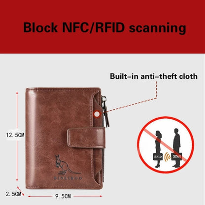 2021 Fashion Men's Coin Purse Wallet RFID Blocking Man Leather Wallet Zipper Business Card Holder ID Money Bag Wallet Male - Amazhona 