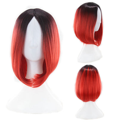 2021 foreign trade new wig European and American women''s short straight hair gradient Bobo Bobo Bobo Bobo - Amazhona 