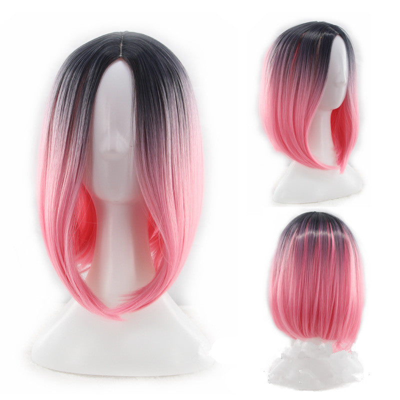 2021 foreign trade new wig European and American women''s short straight hair gradient Bobo Bobo Bobo Bobo - Amazhona 