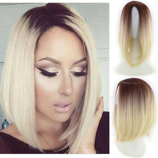 2021 foreign trade new wig European and American women''s short straight hair gradient Bobo Bobo Bobo Bobo - Amazhona 