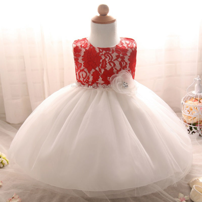 2021 new European girls retro lace dress baby dress skirts wholesale baby full moon4 - Amazhona 