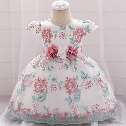 2021 summer children's clothing new baby birthday party wedding dress skirt girls fluffy dress - Amazhona 