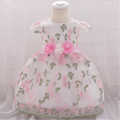 2021 summer children's clothing new baby birthday party wedding dress skirt girls fluffy dress - Amazhona 