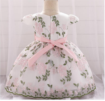 2021 summer children's clothing new baby birthday party wedding dress skirt girls fluffy dress - Amazhona 