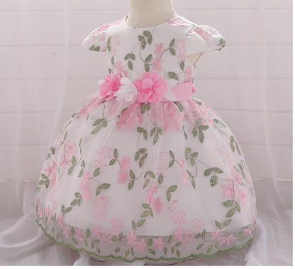 2021 summer children's clothing new baby birthday party wedding dress skirt girls fluffy dress - Amazhona 