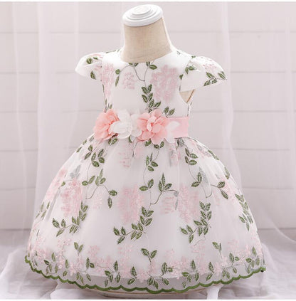 2021 summer children's clothing new baby birthday party wedding dress skirt girls fluffy dress - Amazhona 