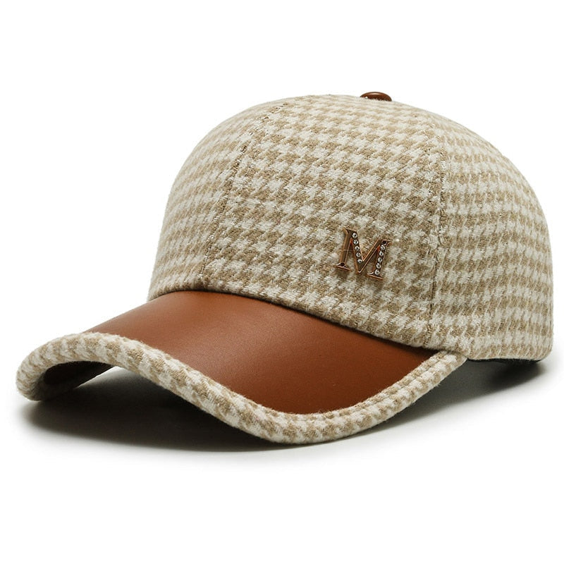 2022 Black Brown Houndstooth Baseball Caps For Men Women Retro British Style Plaid Hat Summer Trucker Cap Gorras Hombre - Amazhona 