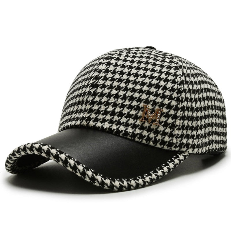 2022 Black Brown Houndstooth Baseball Caps For Men Women Retro British Style Plaid Hat Summer Trucker Cap Gorras Hombre - Amazhona 