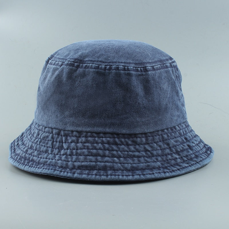 2022 New Foldable Fisherman Hat Washed Denim Bucket Hats Unisex Fashion Bob Caps Hip Hop Gorros Men Women Panama Bucket Cap - Amazhona 