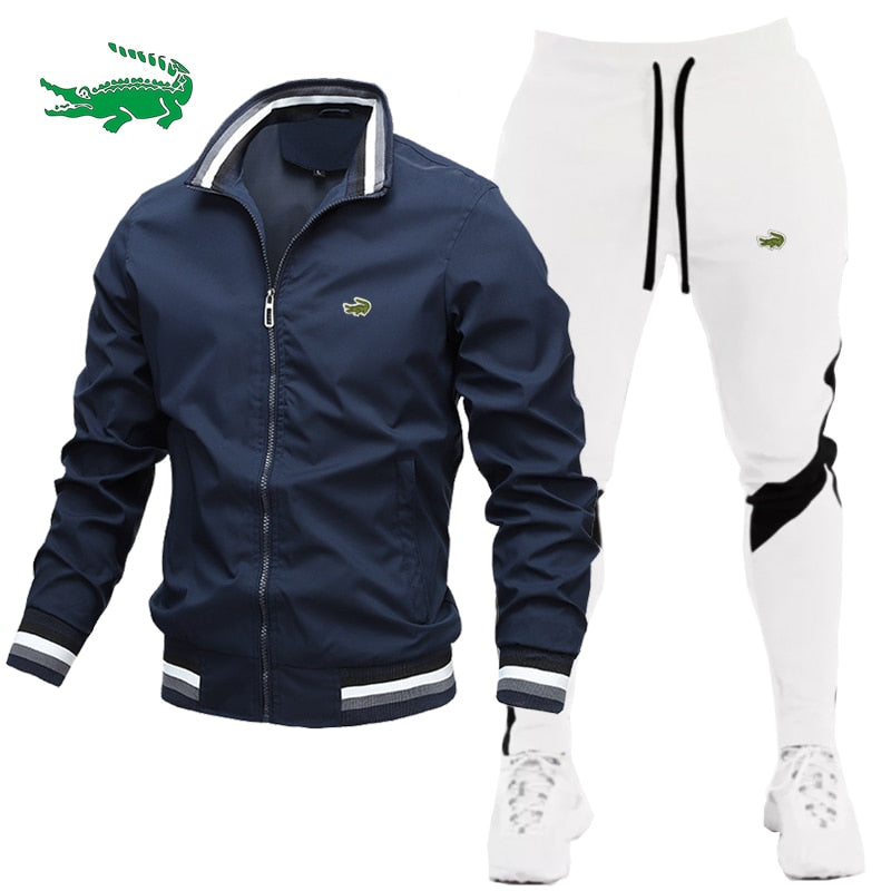 2022 New Men's Jacket Suit Casual Suit Splicing Trousers Bomber Jacket High Quality - Amazhona 