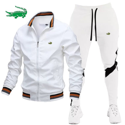 2022 New Men's Jacket Suit Casual Suit Splicing Trousers Bomber Jacket High Quality - Amazhona 