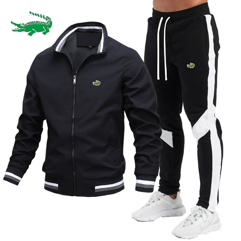 2022 New Men's Jacket Suit Casual Suit Splicing Trousers Bomber Jacket High Quality - Amazhona 