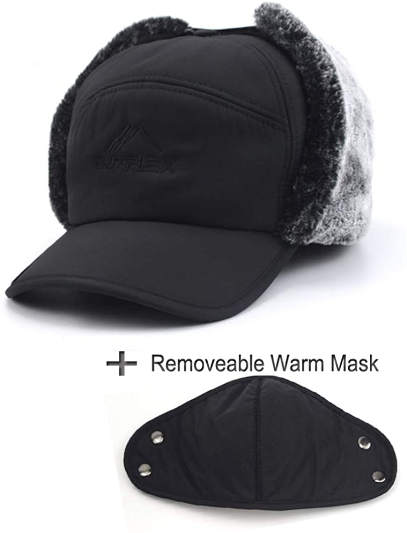 2022 Winter Warm Thicken Faux Fur Bomber Hat Men Women Ear Flap Cap Ski Soft Thermal Bonnets Hats Caps for Extreme Cold Weather - Amazhona 