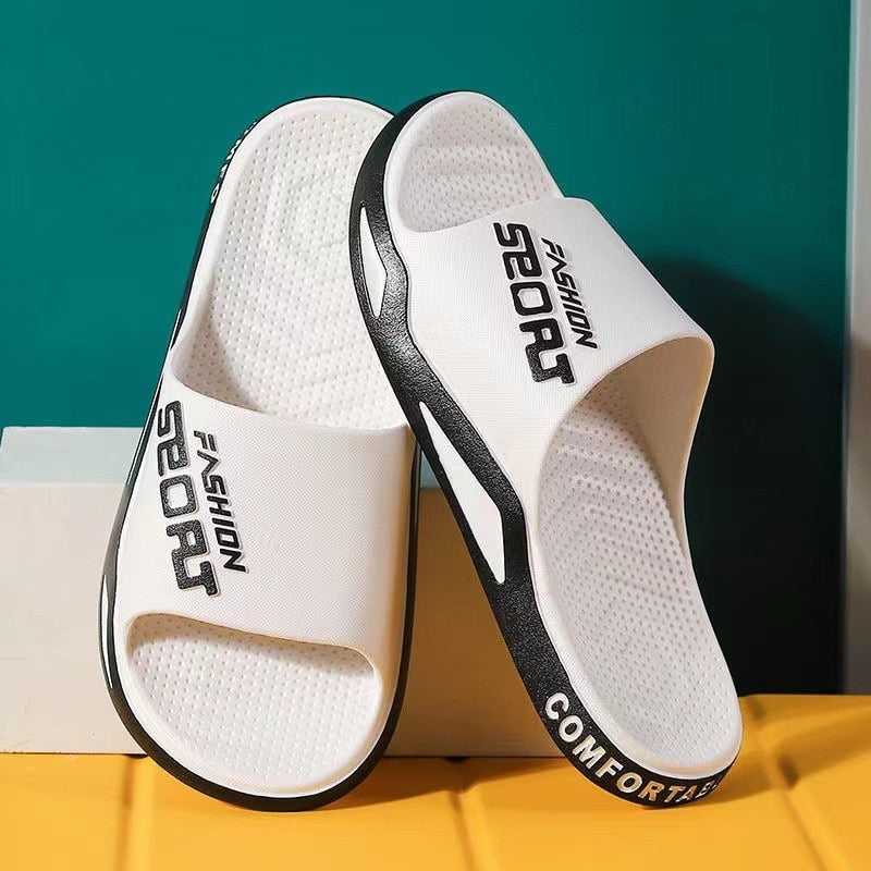 2022Thick-soled Slippers men's Outer Wear Trend Non-slip Wear-resistant Home Couple Beach Sandals and Slippers Outdoor Women - Amazhona 