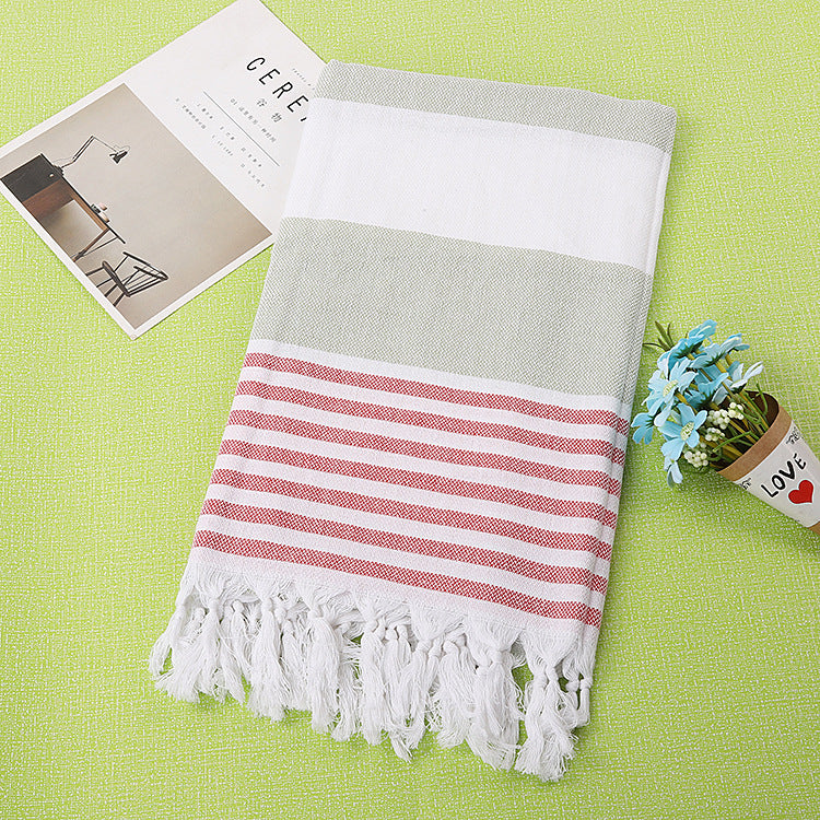 Cotton striped beach towel 100x180cm - Amazhona 