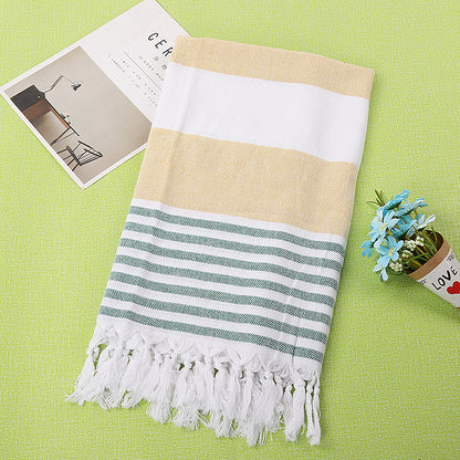 Cotton striped beach towel 100x180cm - Amazhona 