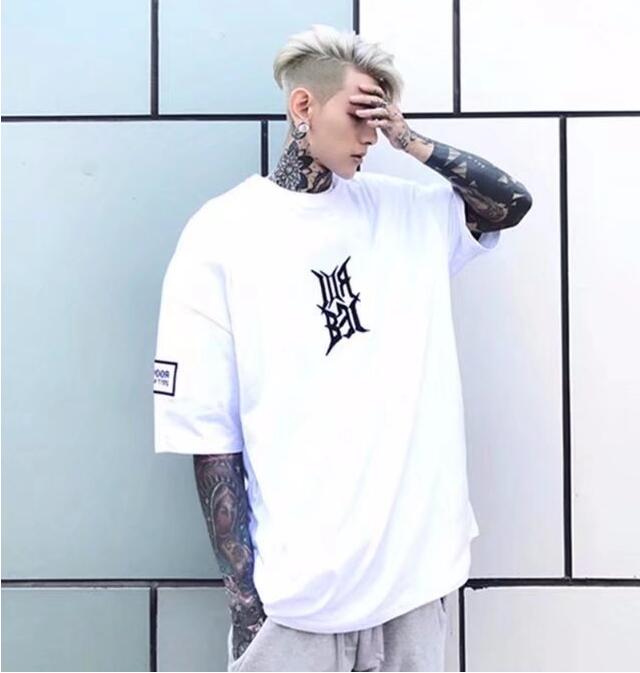 Korean version of the five-point short-sleeved tide male Harajuku style t-shirt bf college style Korea ulzzang loose trend student jacket - Amazhona 