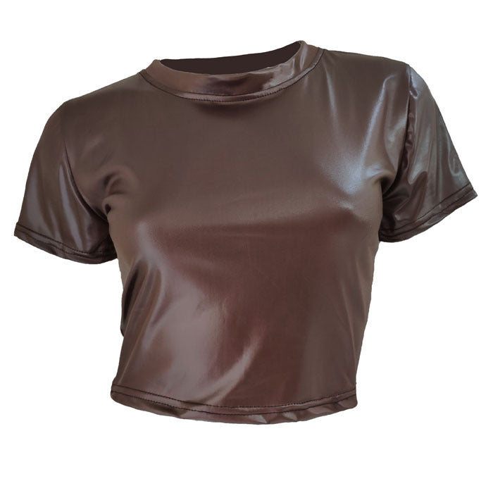 Faux leather T-shirt - Amazhona 