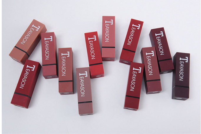 New set of 12-color square tube lipstick matte lipstick - Amazhona 