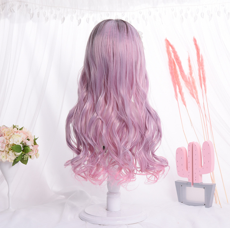 Korean version of the Qi Liu Hai curly cute hood birthday party wigs realistic wig - Amazhona 