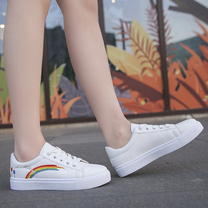 Rainbow white shoes women - Amazhona 