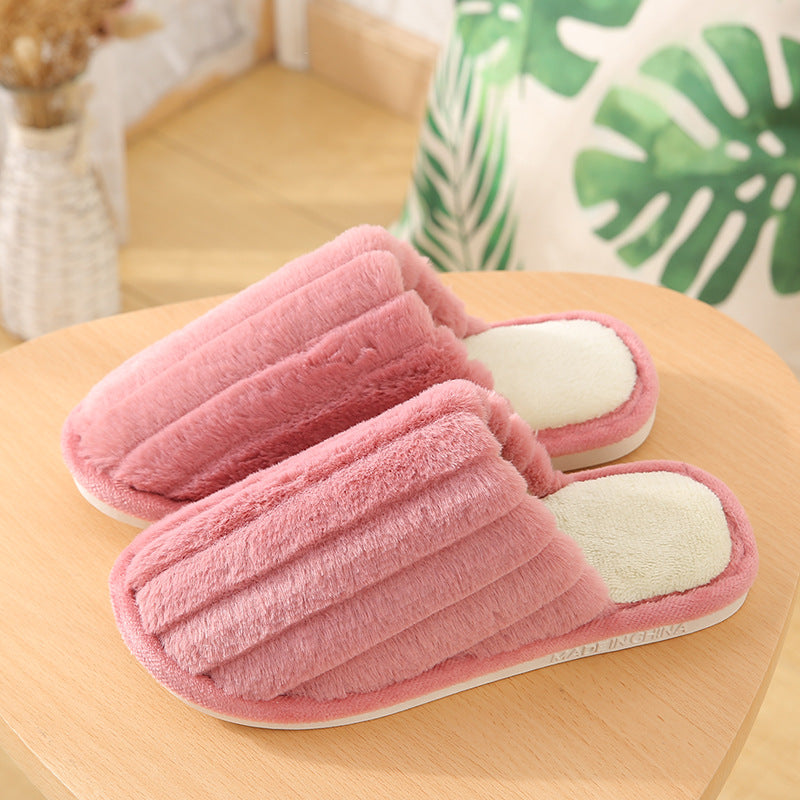 Bowknot Autumn And Winter Cotton Slippers Home Interior - Amazhona 