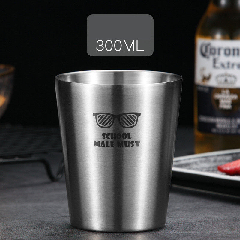 304 Stainless Steel Drop-proof Household Beer Mug - Amazhona 