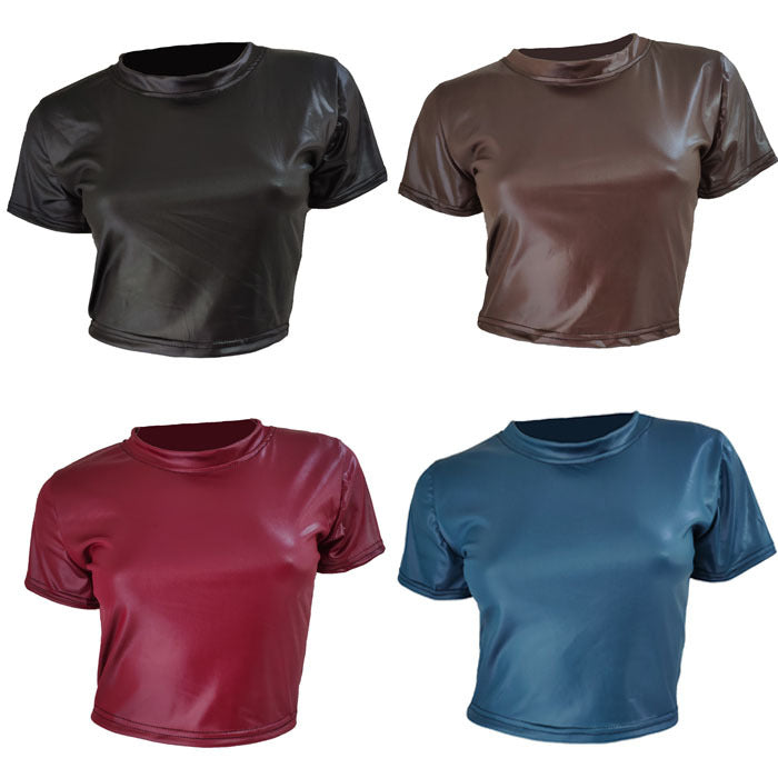 Faux leather T-shirt - Amazhona 