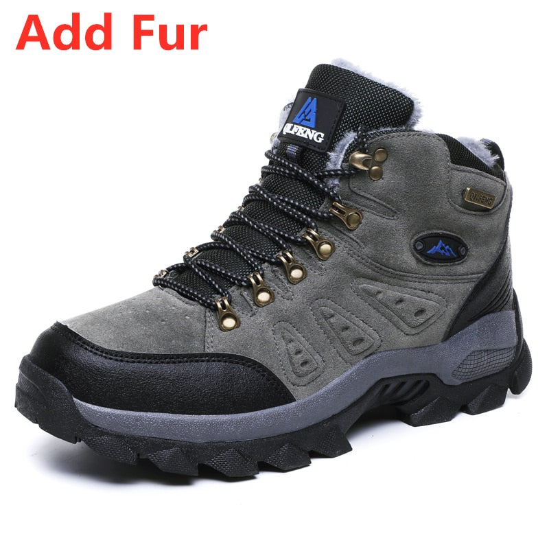 36-48 Autumn Winter Men Women Ankle Boots Leather Tactical Shoes New Plus Anti-Skidding Classical Walking Footwear Summer Hiking - Amazhona 