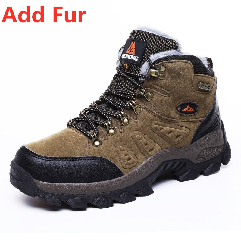 36-48 Autumn Winter Men Women Ankle Boots Leather Tactical Shoes New Plus Anti-Skidding Classical Walking Footwear Summer Hiking - Amazhona 