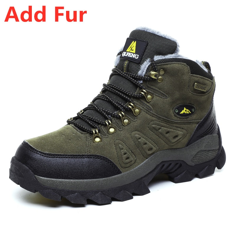 36-48 Autumn Winter Men Women Ankle Boots Leather Tactical Shoes New Plus Anti-Skidding Classical Walking Footwear Summer Hiking - Amazhona 