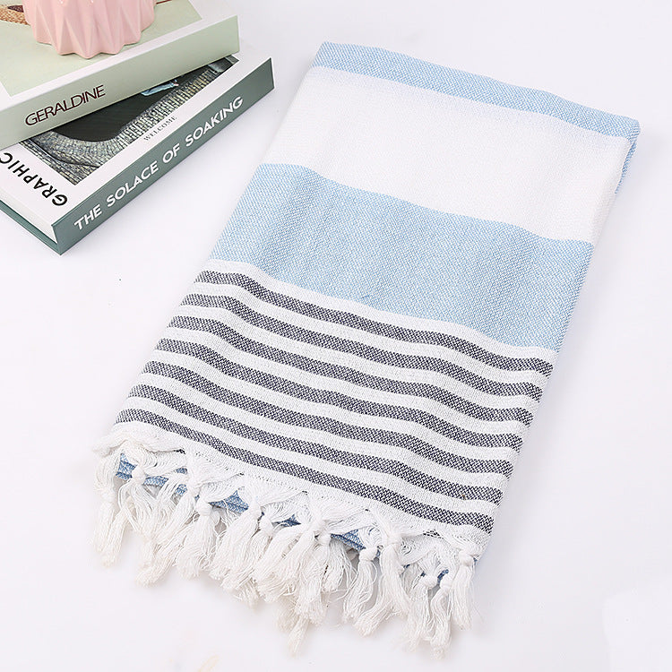 Cotton striped beach towel 100x180cm - Amazhona 