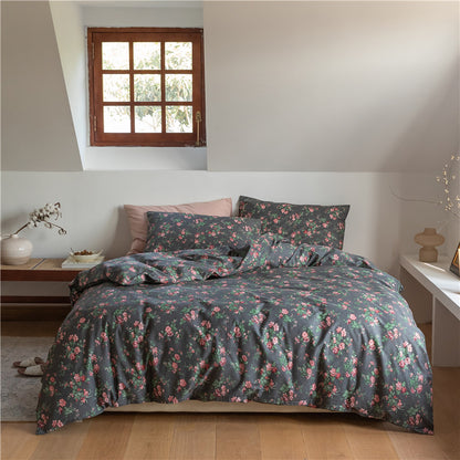 Four-piece Set Of Korean Retro Floral Cotton Bed - Amazhona 