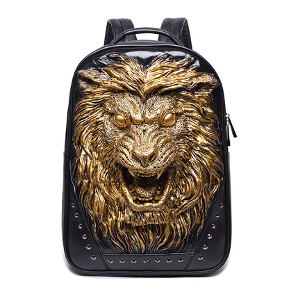 3D Angry Lion Face Unisex Backpack - Amazhona 