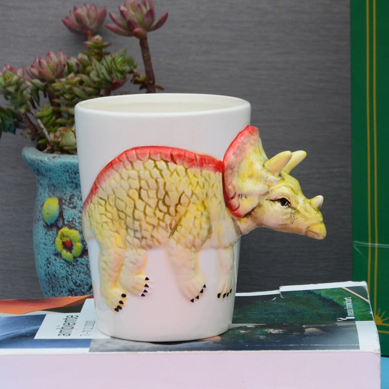 3D Ceramic Dinosaur Shape Cup Special-shaped Hand-painted - Amazhona 