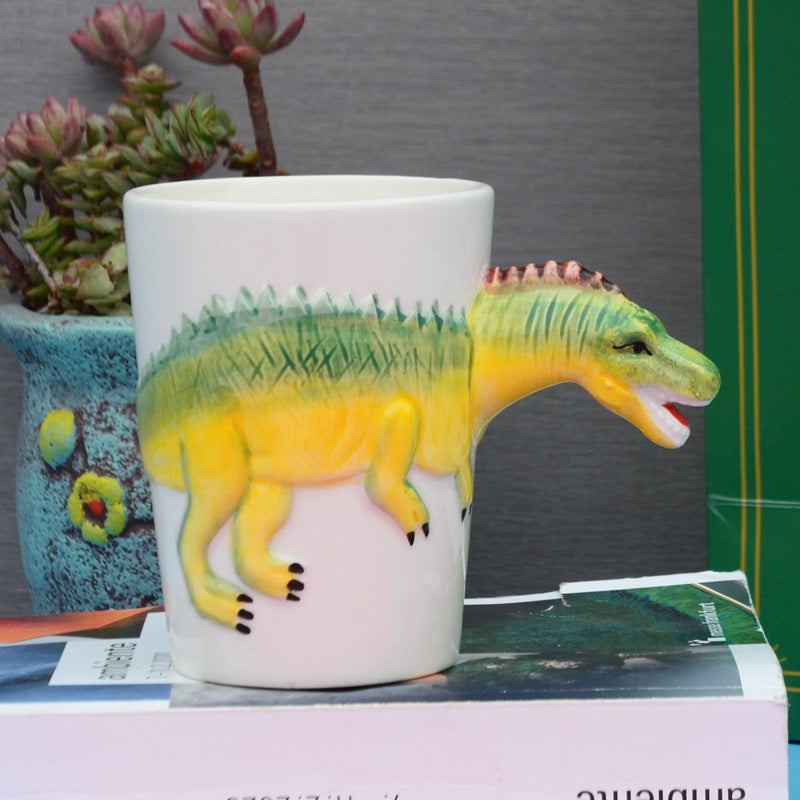 3D Ceramic Dinosaur Shape Cup Special-shaped Hand-painted - Amazhona 