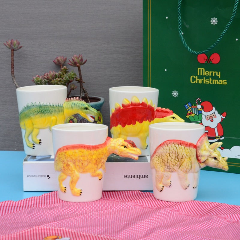 3D Ceramic Dinosaur Shape Cup Special-shaped Hand-painted - Amazhona 