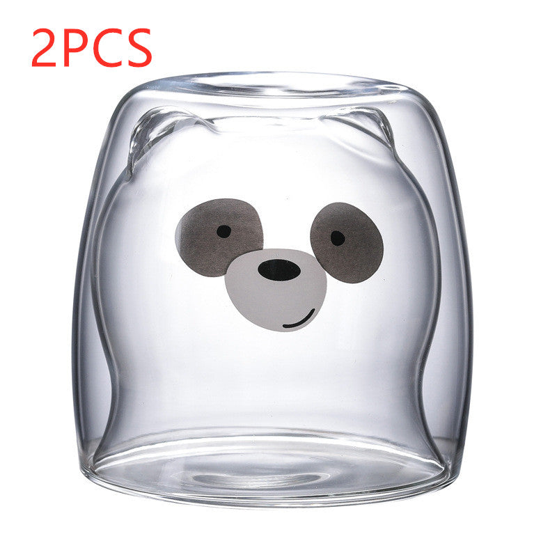 3D Double Layer Lovely Panda Cup Skull Wine Cup - Amazhona 