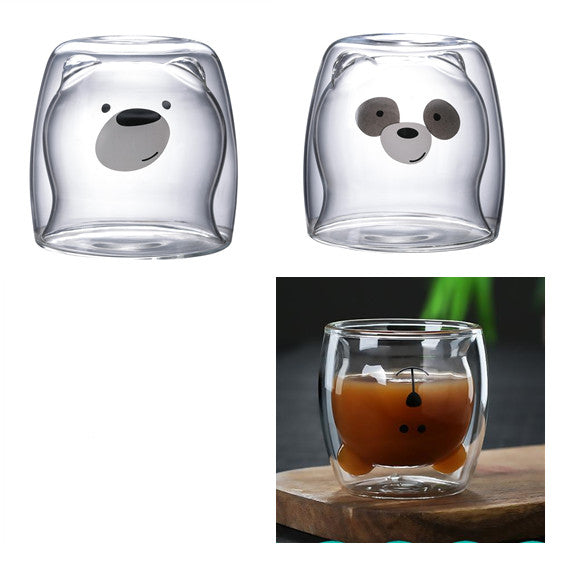 3D Double Layer Lovely Panda Cup Skull Wine Cup - Amazhona 