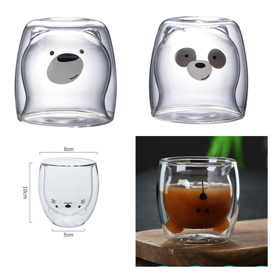 3D Double Layer Lovely Panda Cup Skull Wine Cup - Amazhona 