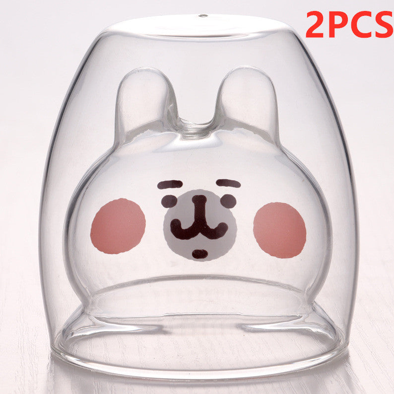 3D Double Layer Lovely Panda Cup Skull Wine Cup - Amazhona 