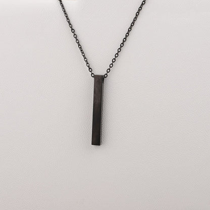 3D Engraved Bar Necklace - Amazhona 