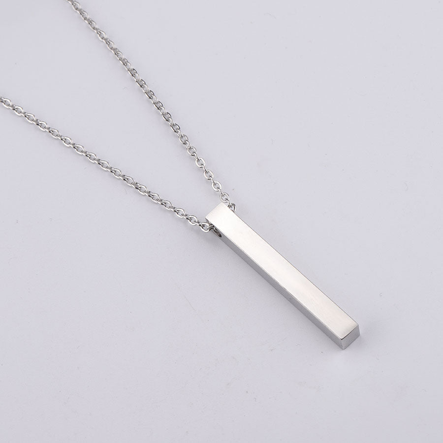 3D Engraved Bar Necklace - Amazhona 