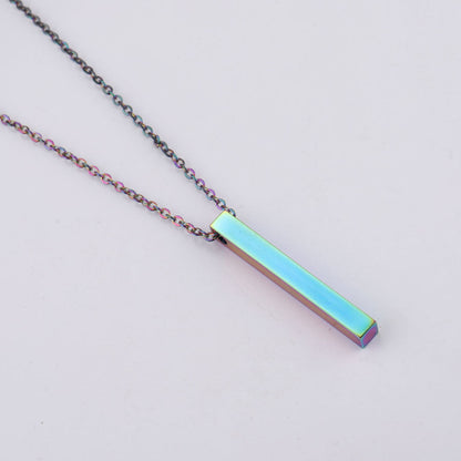 3D Engraved Bar Necklace - Amazhona 