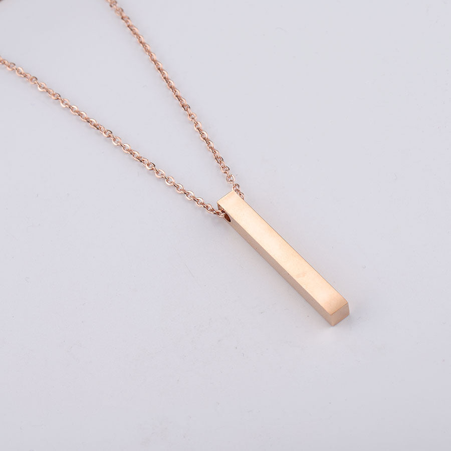 3D Engraved Bar Necklace - Amazhona 