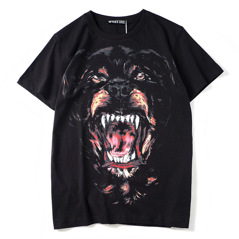 3D Printed Big Evil Dog Head Short-sleeved T-shirt - Amazhona 