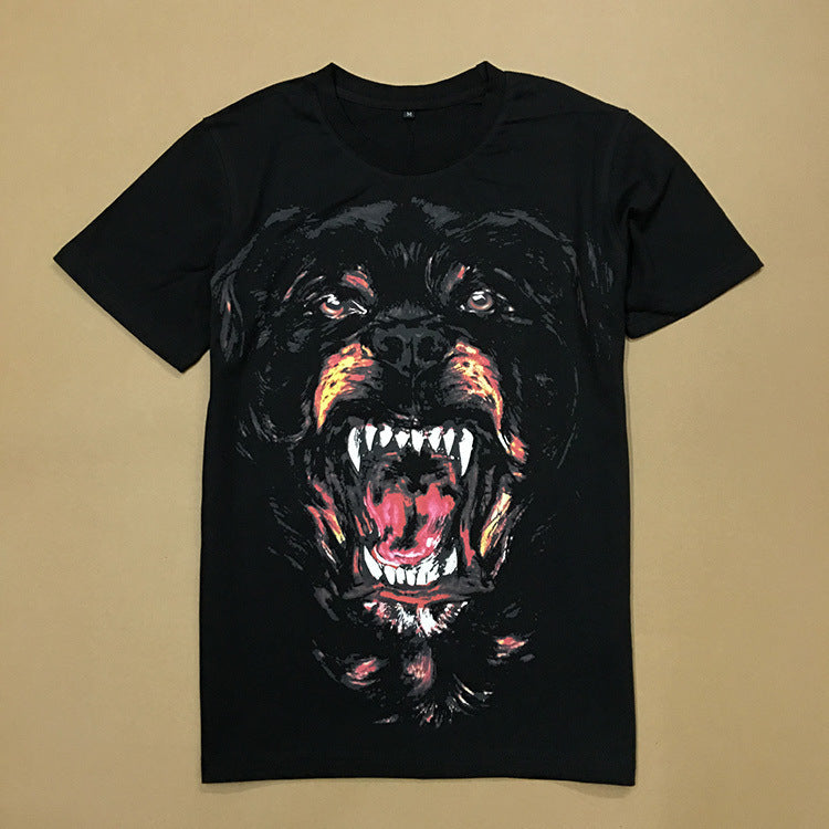 3D Printed Big Evil Dog Head Short-sleeved T-shirt - Amazhona 