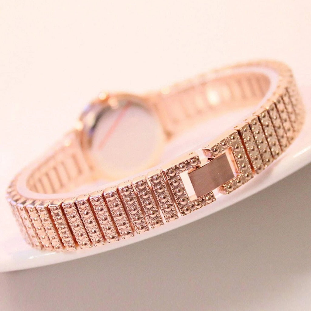 3PCS Fashion Diamond Watch For Women Luxury Crystal Rose Gold Quartz Watch Wristwatch Analog Dress Female Clock Ladies Reloj - Amazhona 